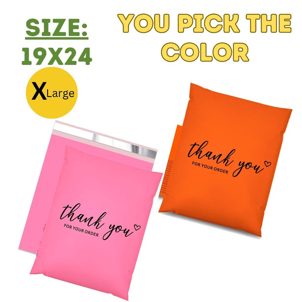 10 count - 19x24 Poly Mailer You Pick Color